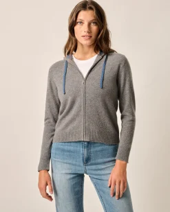 Amanda Cashmere Full Zip Hooded Sweater