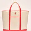 Color Block Canvas Tote Bag