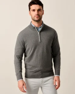 Desmond Plaited Cotton Blend 1/4 Zip Sweater