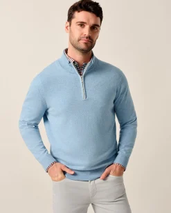 Desmond Plaited Cotton Blend 1/4 Zip Sweater