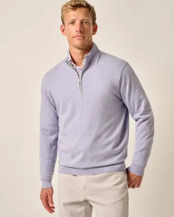 Desmond Plaited Cotton Blend 1/4 Zip Sweater