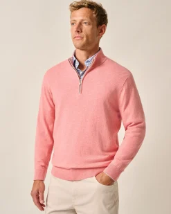 Desmond Plaited Cotton Blend 1/4 Zip Sweater
