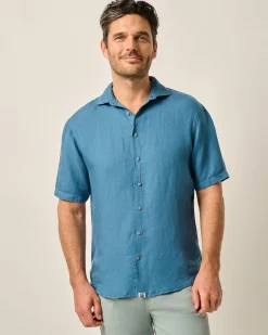 Short Sleeve Hangin' Out Linen Button Down Shirt - Gianni