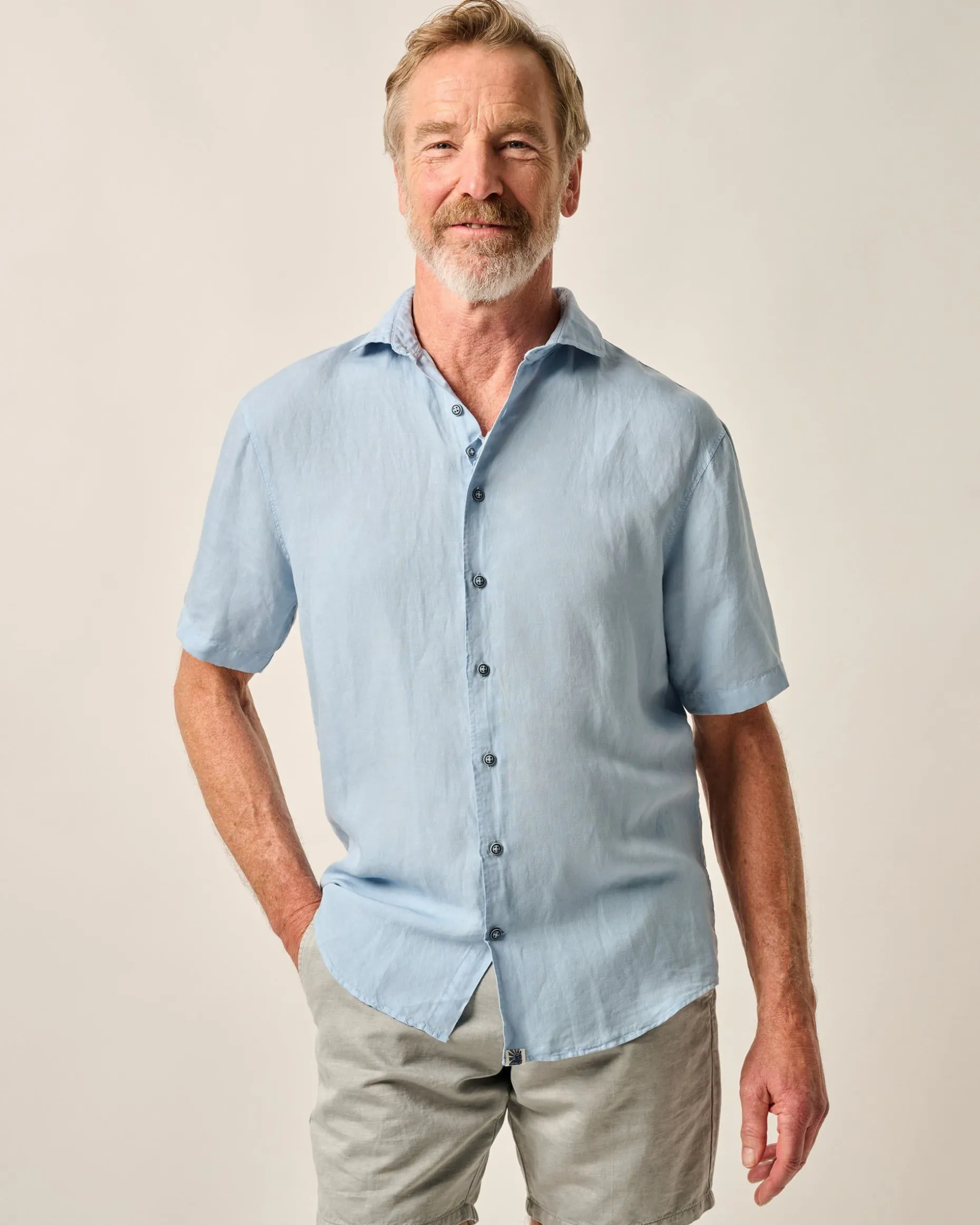 Short Sleeve Hangin' Out Linen Button Down Shirt - Gianni